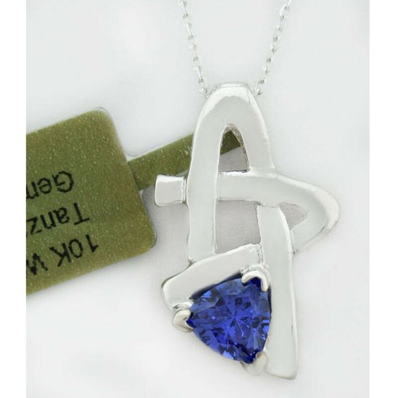 TANZANITE 0.83 Cts PENDANT 10k WHITE GOLD